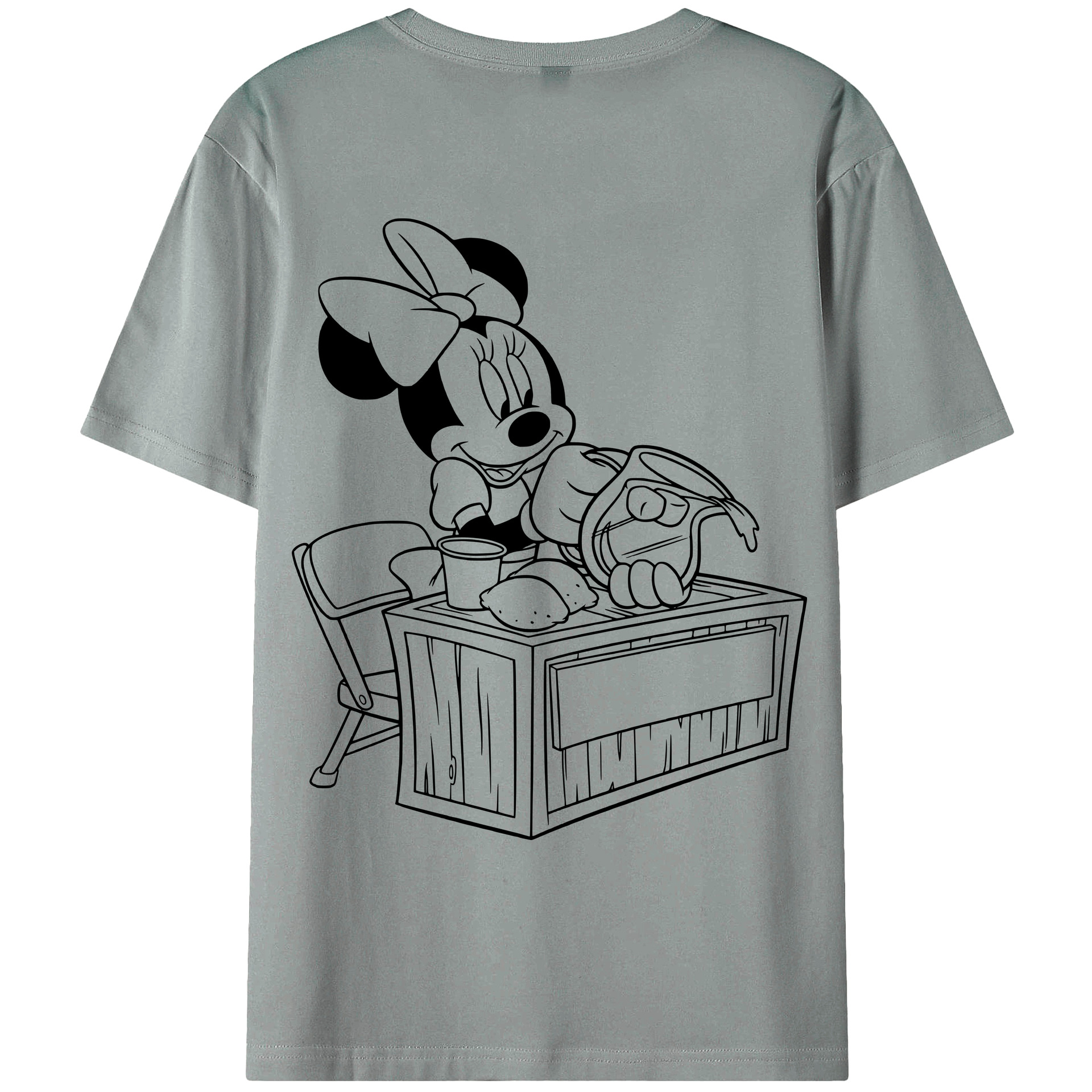 ミッキーマウス Mickey Mouse 綿100％ メンズ半袖Tシャツ（バックプリント） 通気性